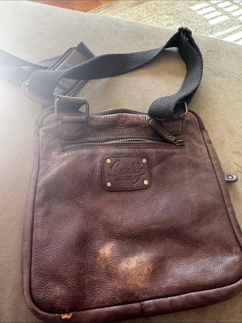 Leather Crossbody Messenger Bag - Brown SCULLY